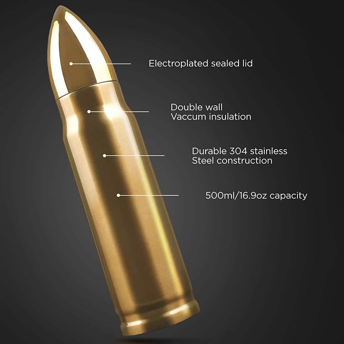 Bullet Water Bottle Gift for Dad 17 Oz Sports & Outdoors - DailySale