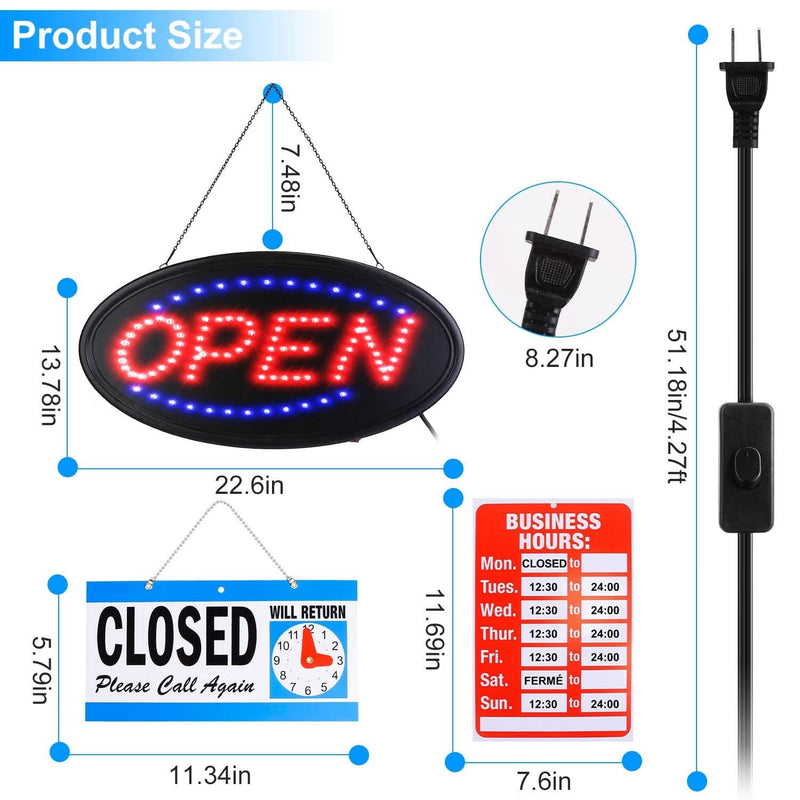Business Neon Open Sign Advertisement Board with Steady Flashing Modes Everything Else - DailySale