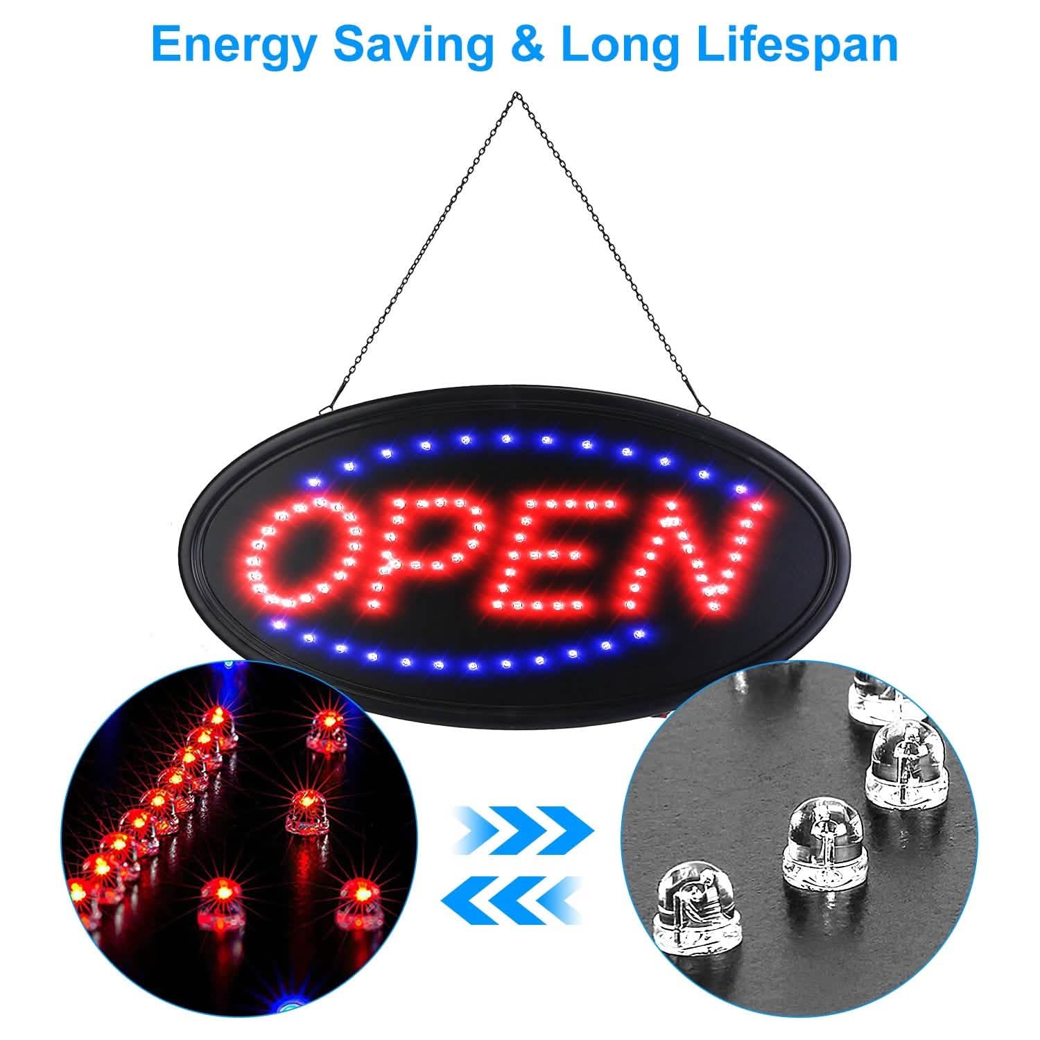 Business Neon Open Sign Advertisement Board with Steady Flashing Modes Everything Else - DailySale
