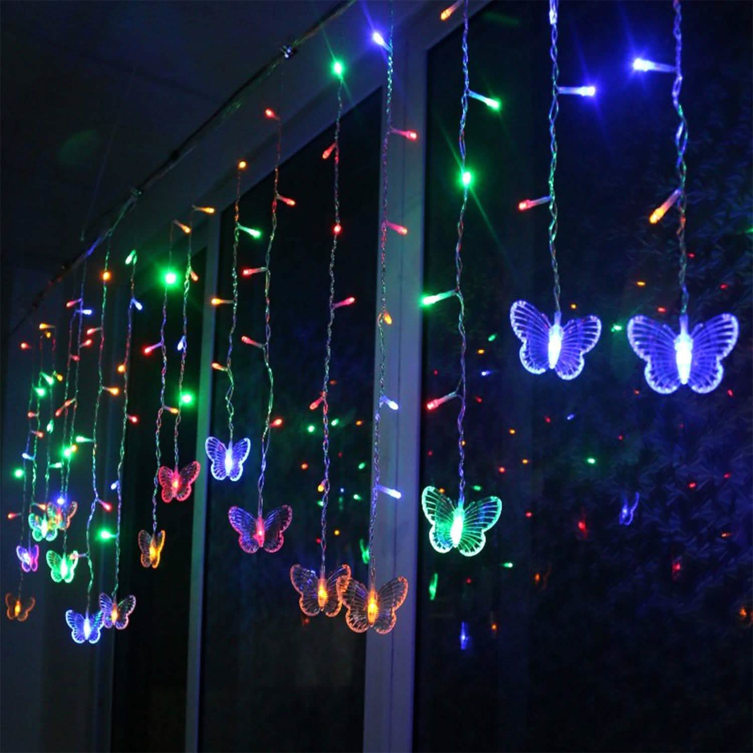Butterfly Curtain String Lights USB Powered with 8 Modes 96 LED Remote Control String & Fairy Lights - DailySale