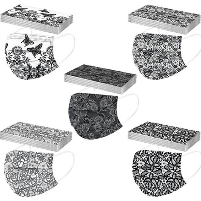 Butterfly Disposable Mask Flowers Lace Face Masks & PPE - DailySale