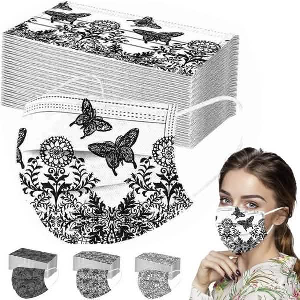 Butterfly Disposable Mask Flowers Lace Face Masks & PPE - DailySale