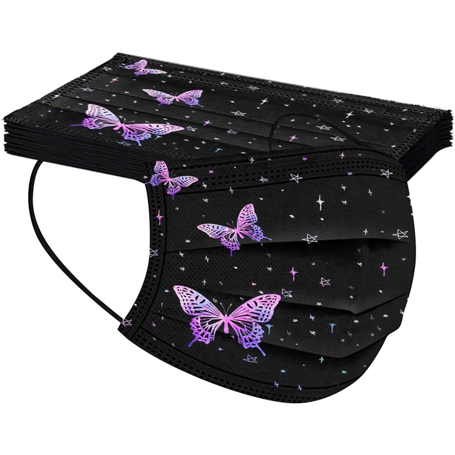Butterfly Printed Paper Mask Face Masks & PPE - DailySale