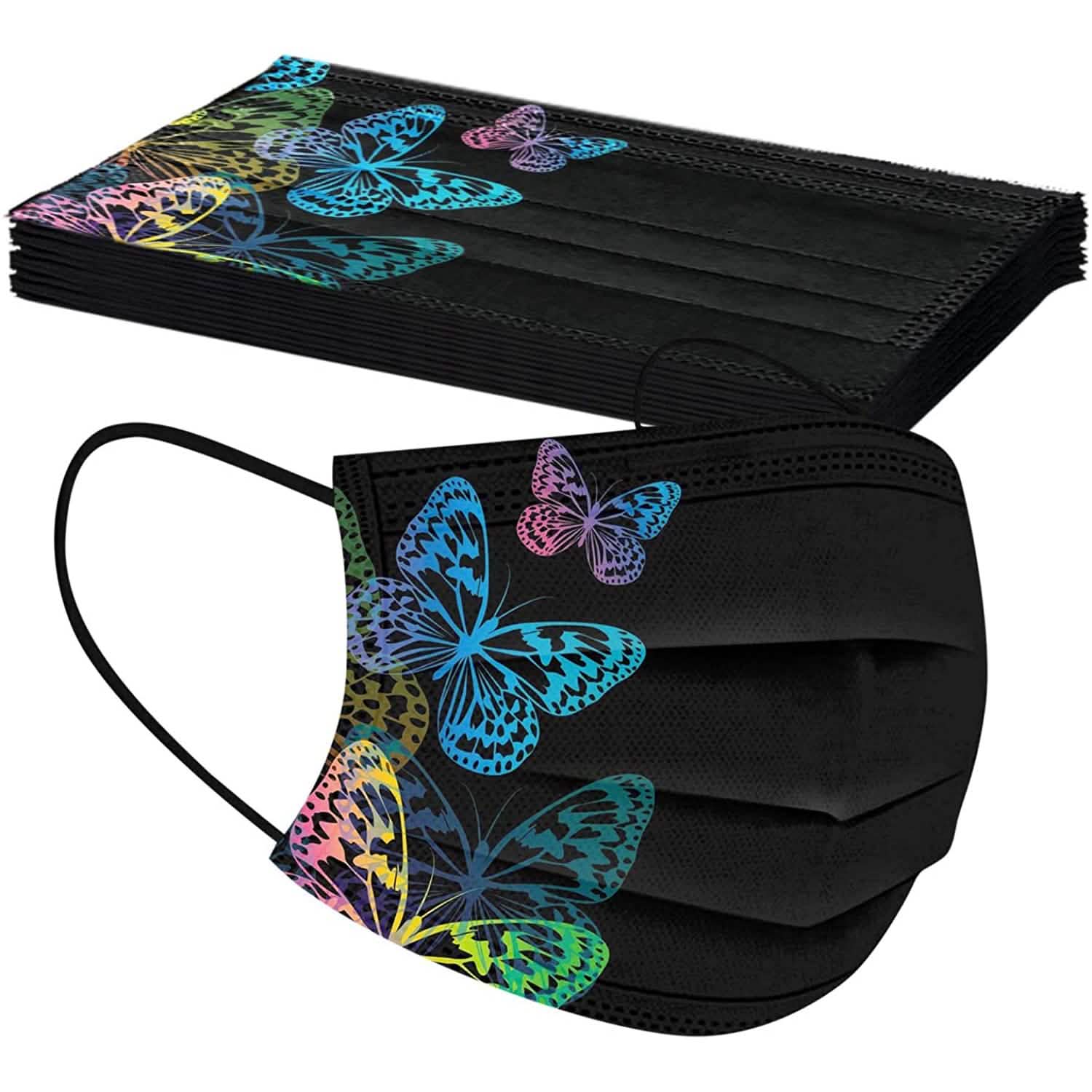 Butterfly Printed Paper Mask Face Masks & PPE - DailySale
