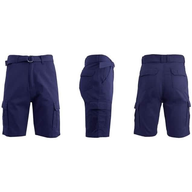 Men's 100% Cotton Belted Cargo Shorts - Assorted Colors and Sizes - DailySale, Inc