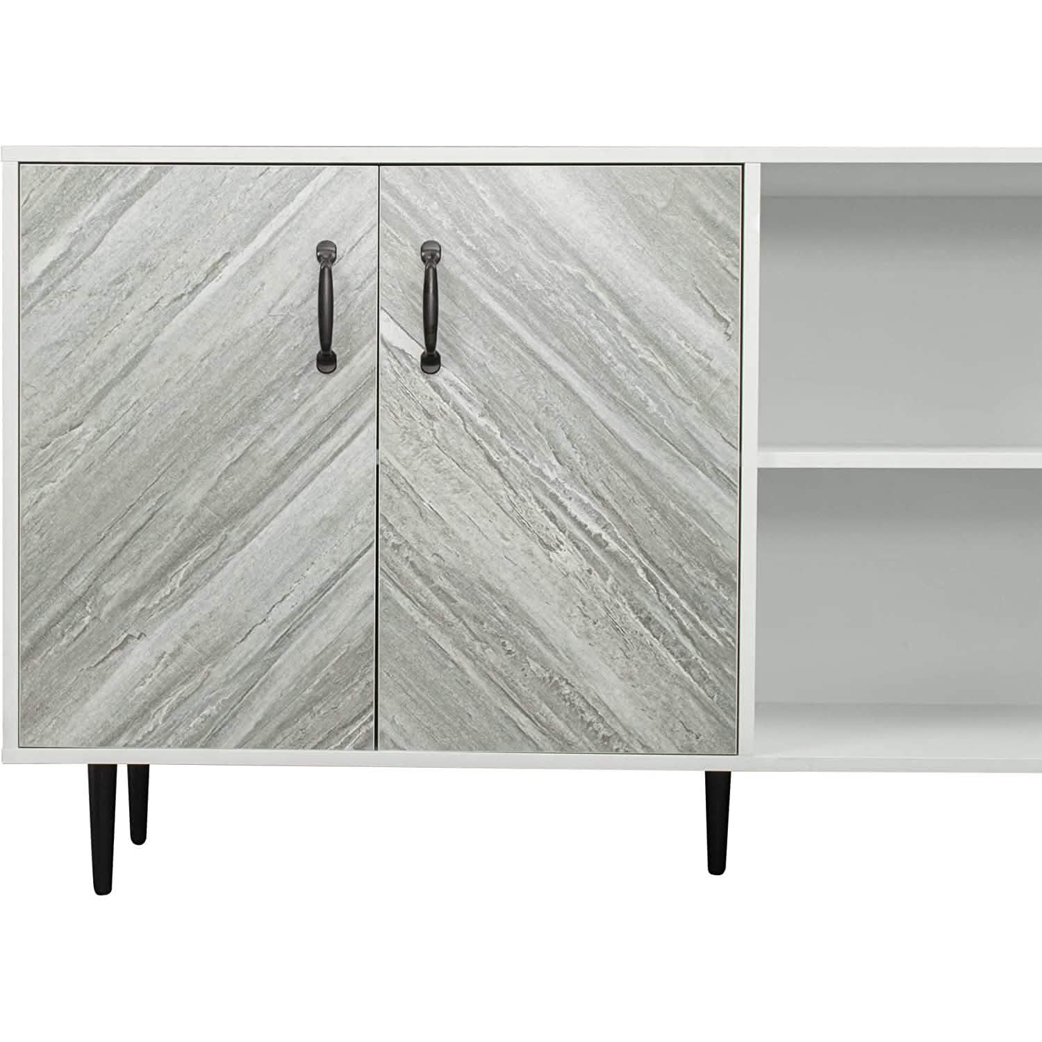 Cabinet with 2-Doors and 3-Open Shelves Furniture & Decor - DailySale