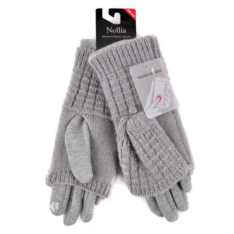 Cable Knit Women's Winter Cute Gloves Women's Apparel Gray - DailySale