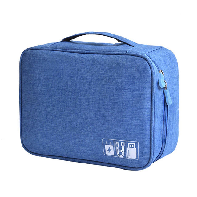 Cable Storage Bag Waterproof Digital Electronic Organizer Bags & Travel Blue - DailySale