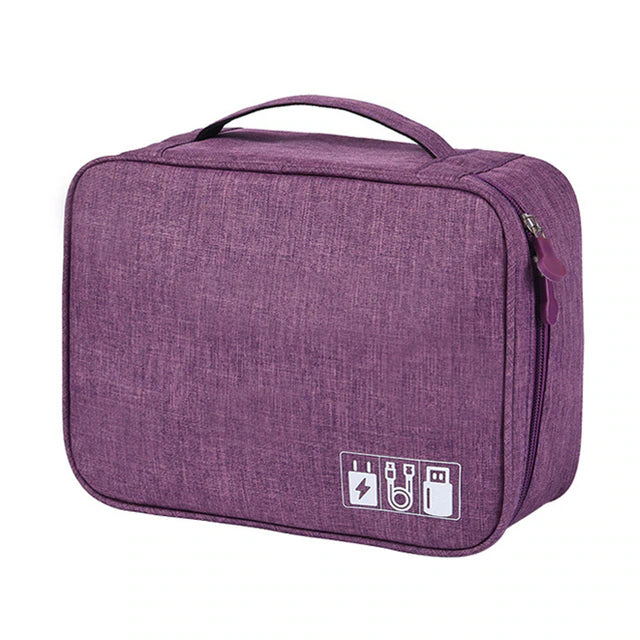 Cable Storage Bag Waterproof Digital Electronic Organizer Bags & Travel Purple - DailySale