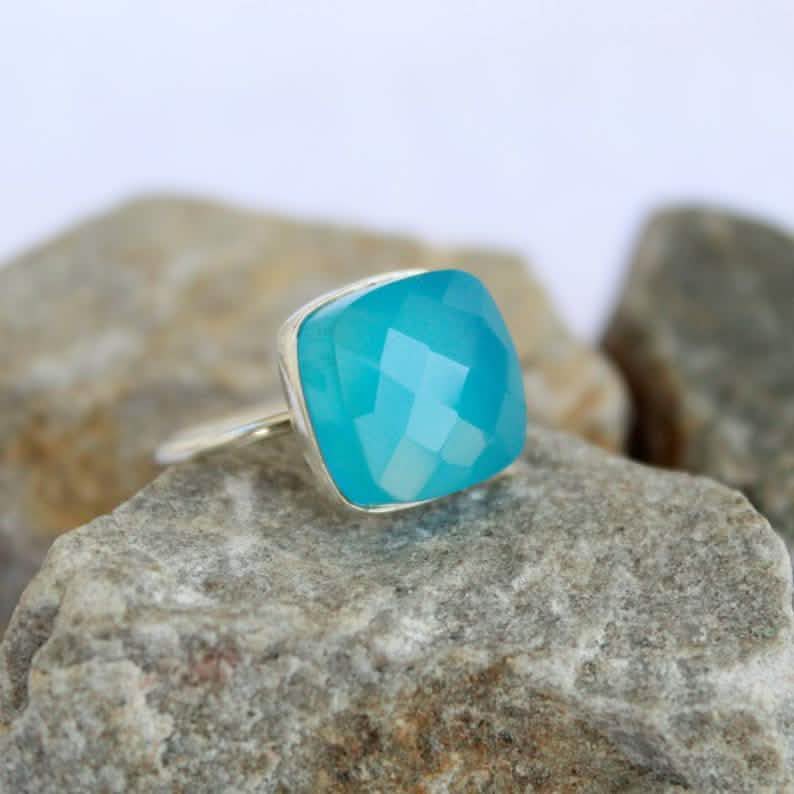Cabochon Turquoise Engagement Ring - Assorted Sizes Rings 8 - DailySale