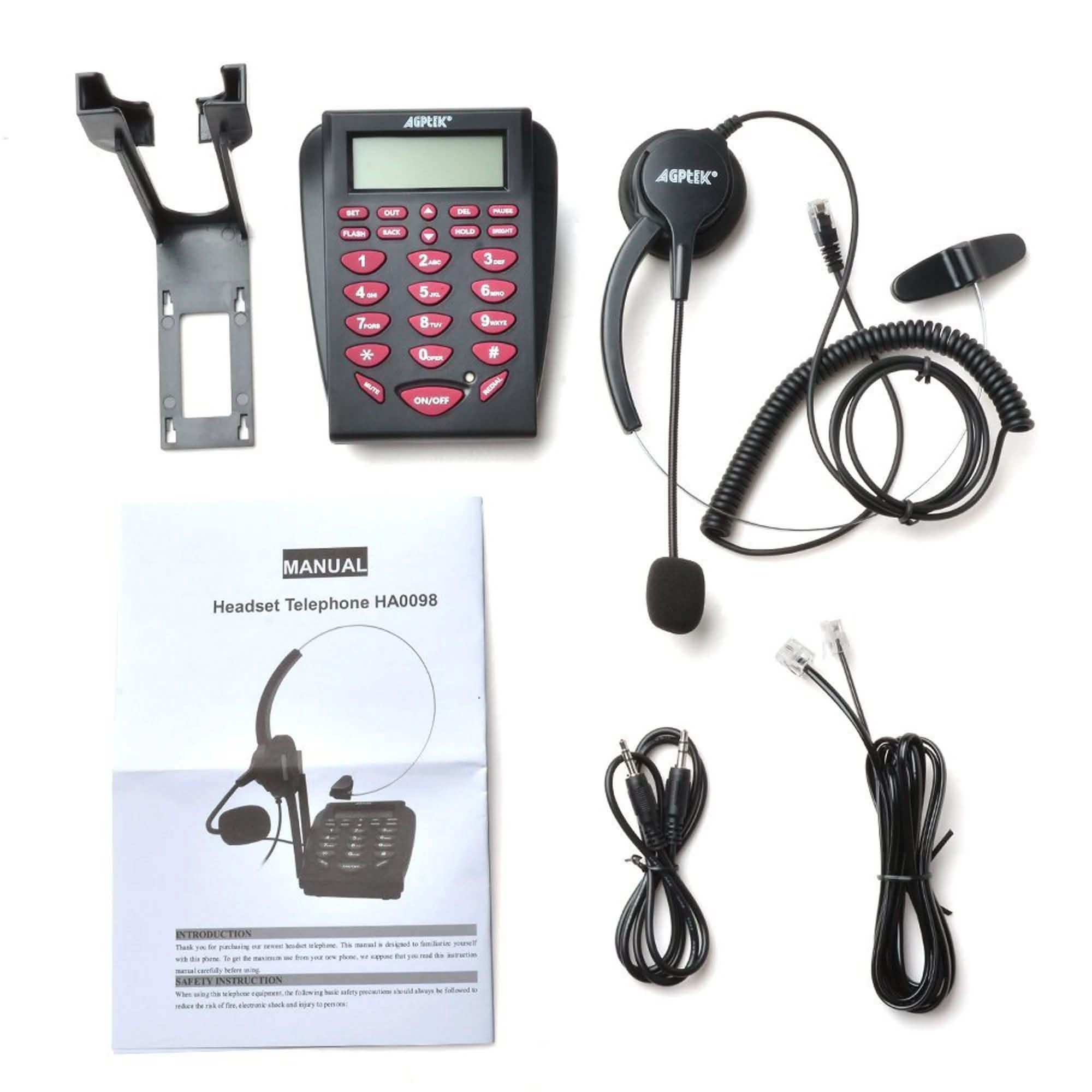 Call Center Dialpad Corded Headset Office Telephone with Corded Headset Headphones & Audio - DailySale