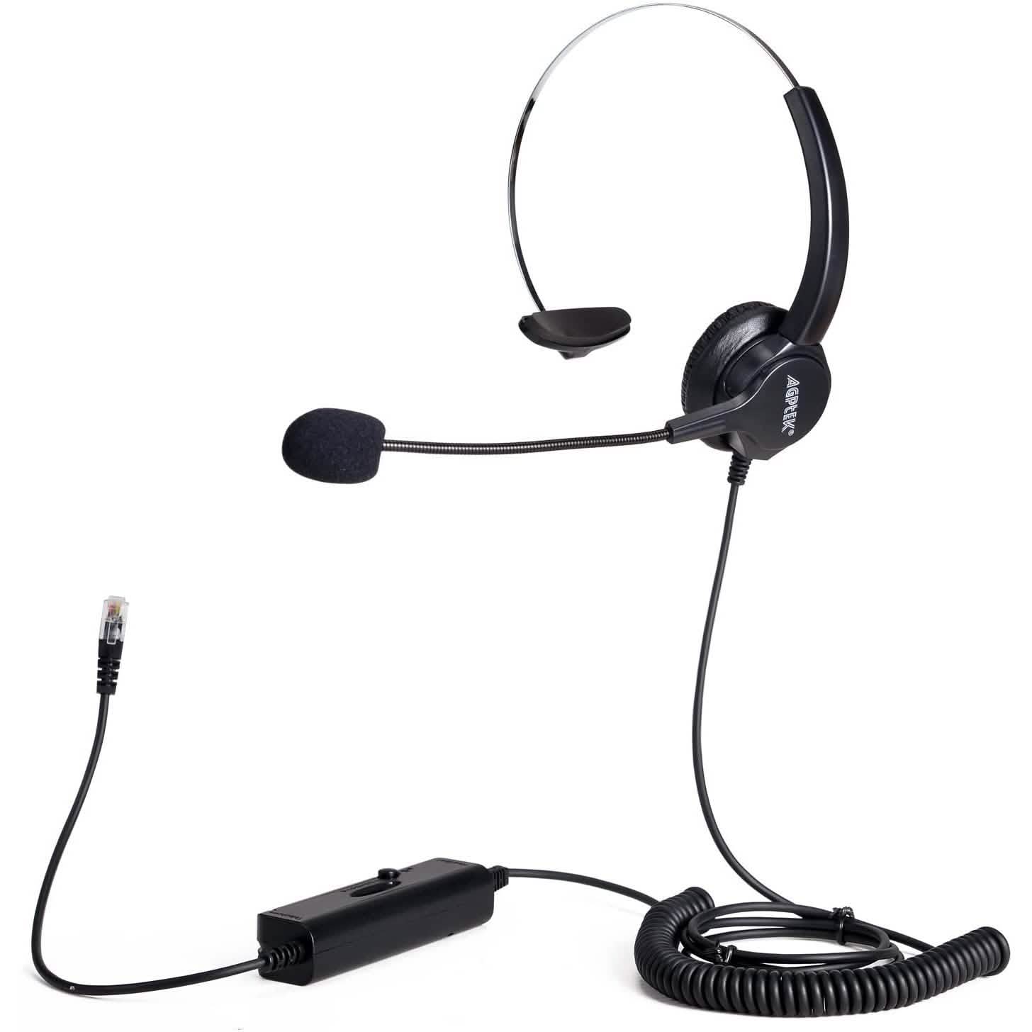 Call Center Hands-Free Noise Cancelling Corded Monaural Headset Headphones & Audio - DailySale