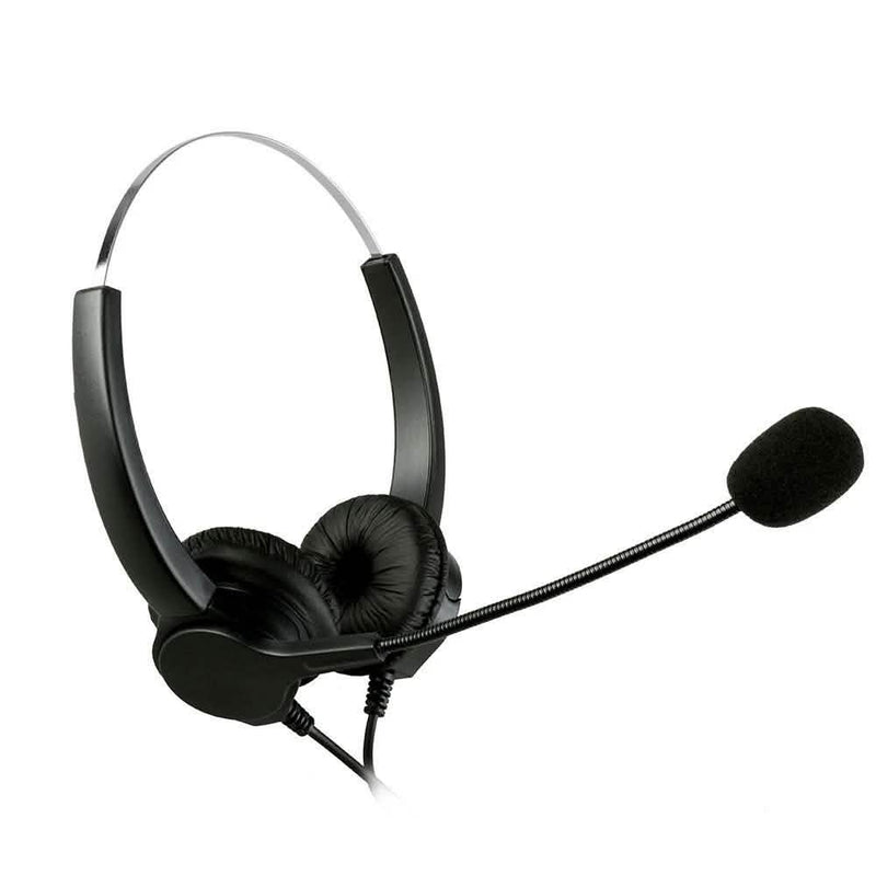Call Center Noise Cancelling Corded Binaural Hands-free Headset with Microphone Headphones & Audio - DailySale