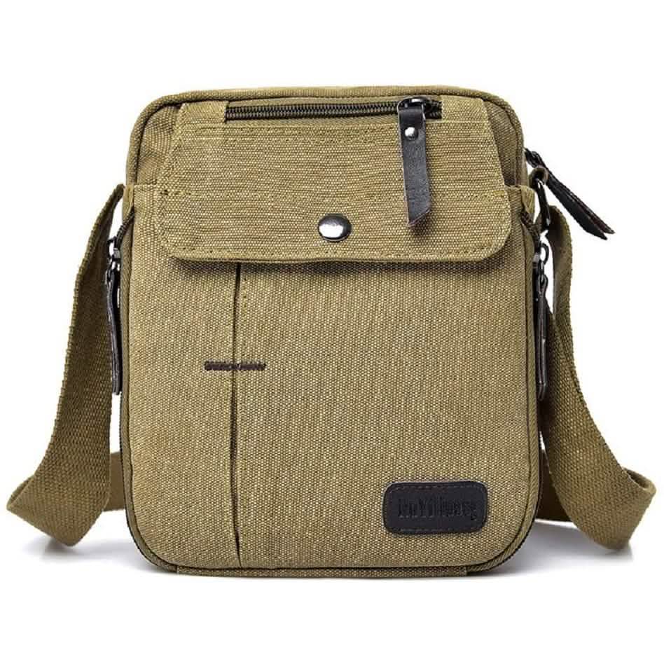 canvas crossbody bags for travel Canvas Travel Wallet Casual Messenger Bag Khaki