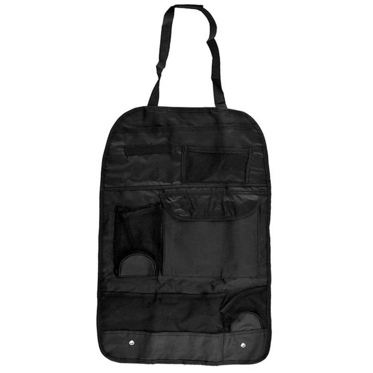 Car Back Seat Hanging Organizer with Cup Holder Automotive Black - DailySale