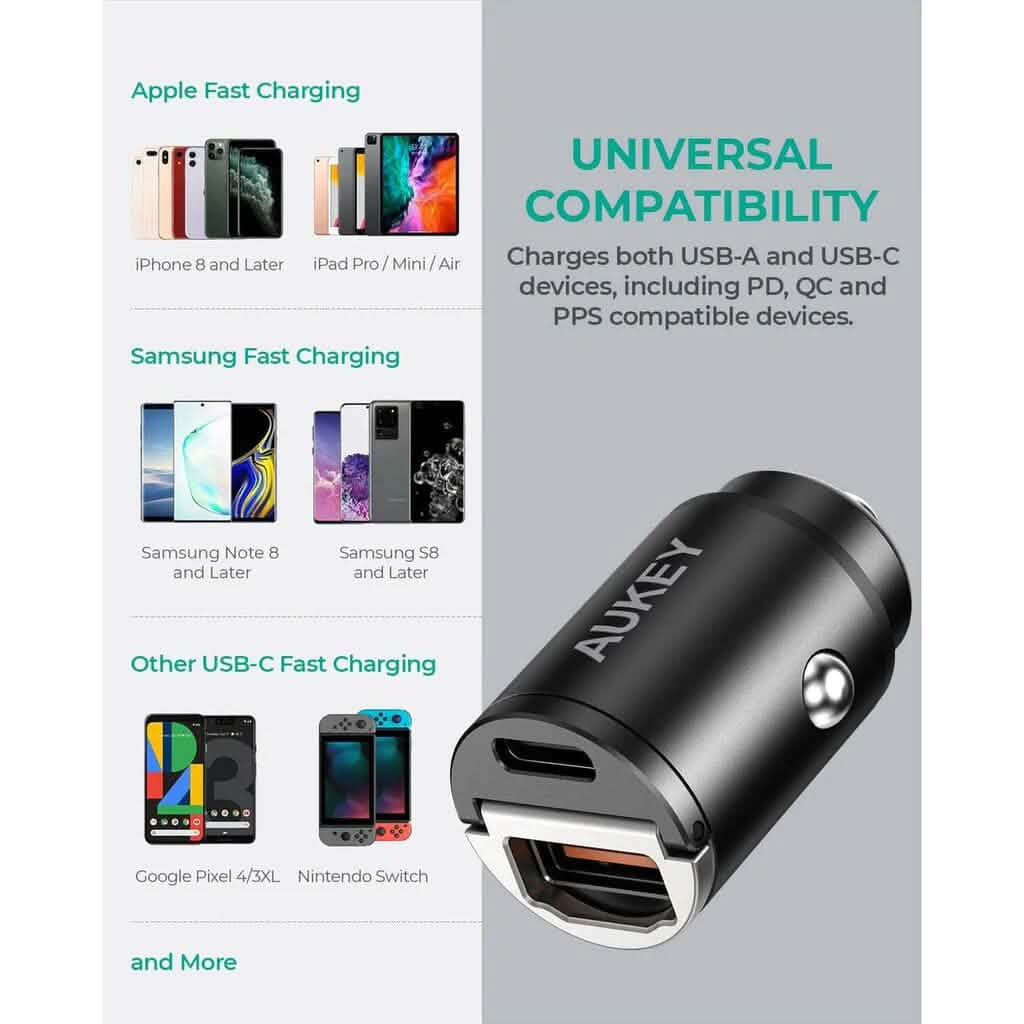 Car Charger 30W Dual-Port Automotive - DailySale