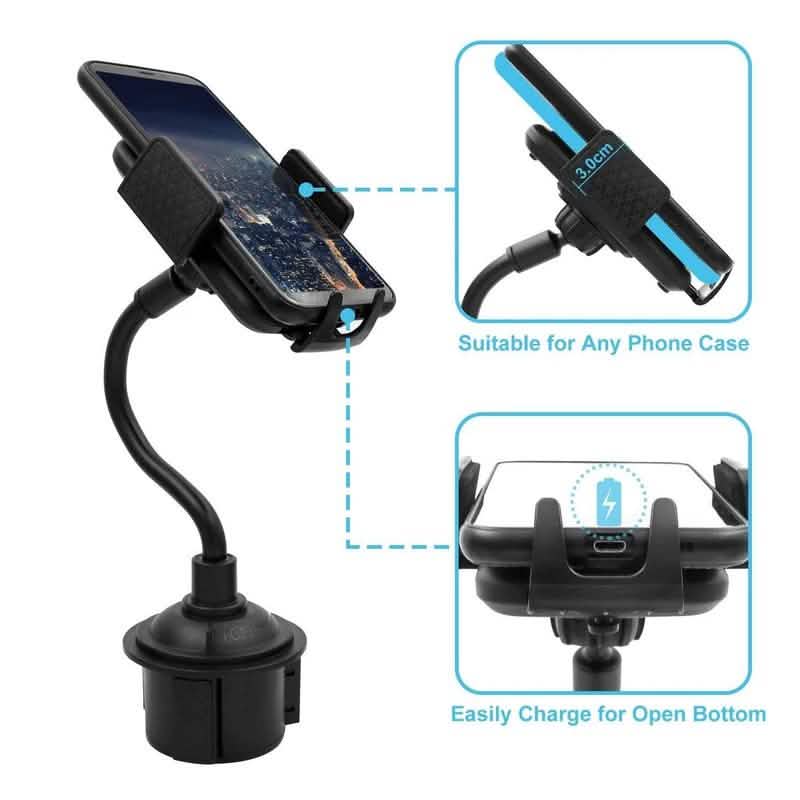 Car Cup Holder Phone Mount Adjustable Gooseneck Phone Stand Automotive - DailySale