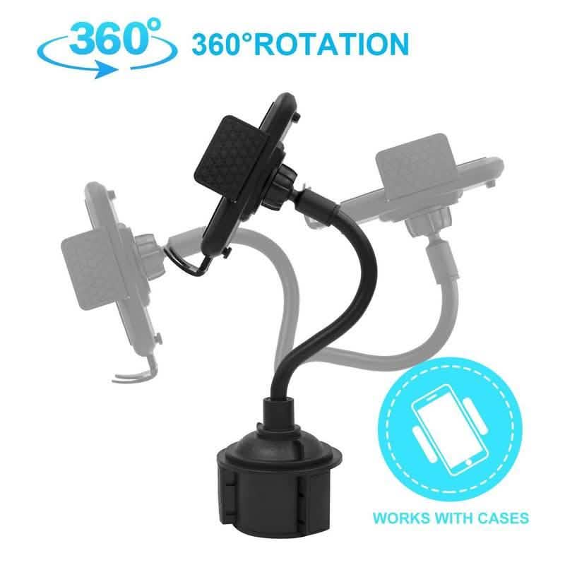 Car Cup Holder Phone Mount Adjustable Gooseneck Phone Stand Automotive - DailySale