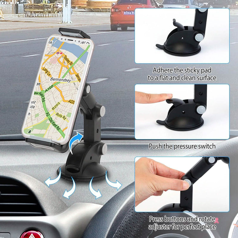 Car Phone Holder Mount Dashboard Tablet Stand Holder Mobile Accessories - DailySale