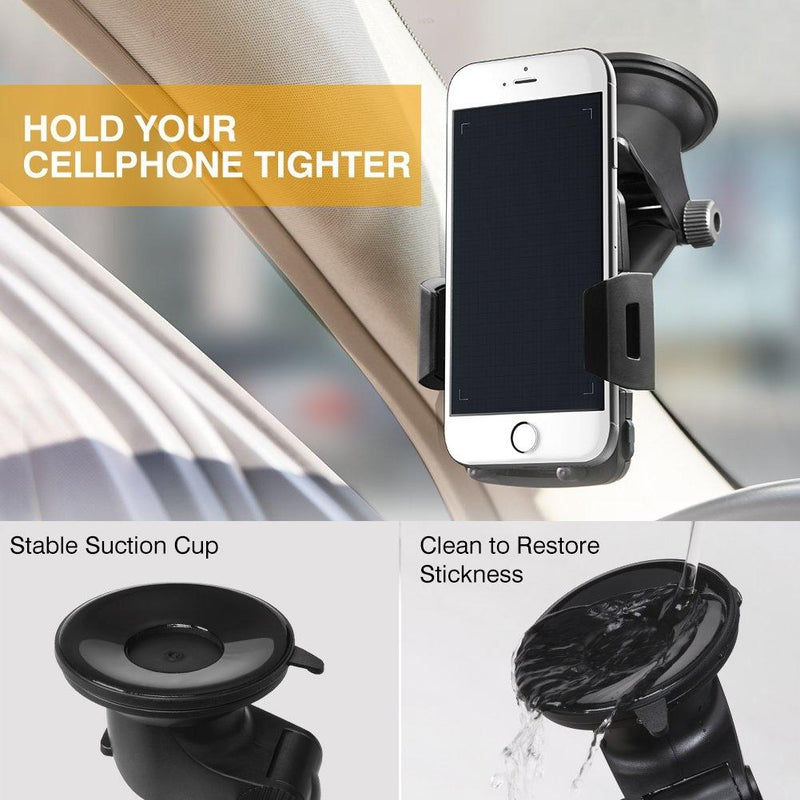 Car Phone Mount, VUP Windshield Phone Holder Car Mount, stable suction cup