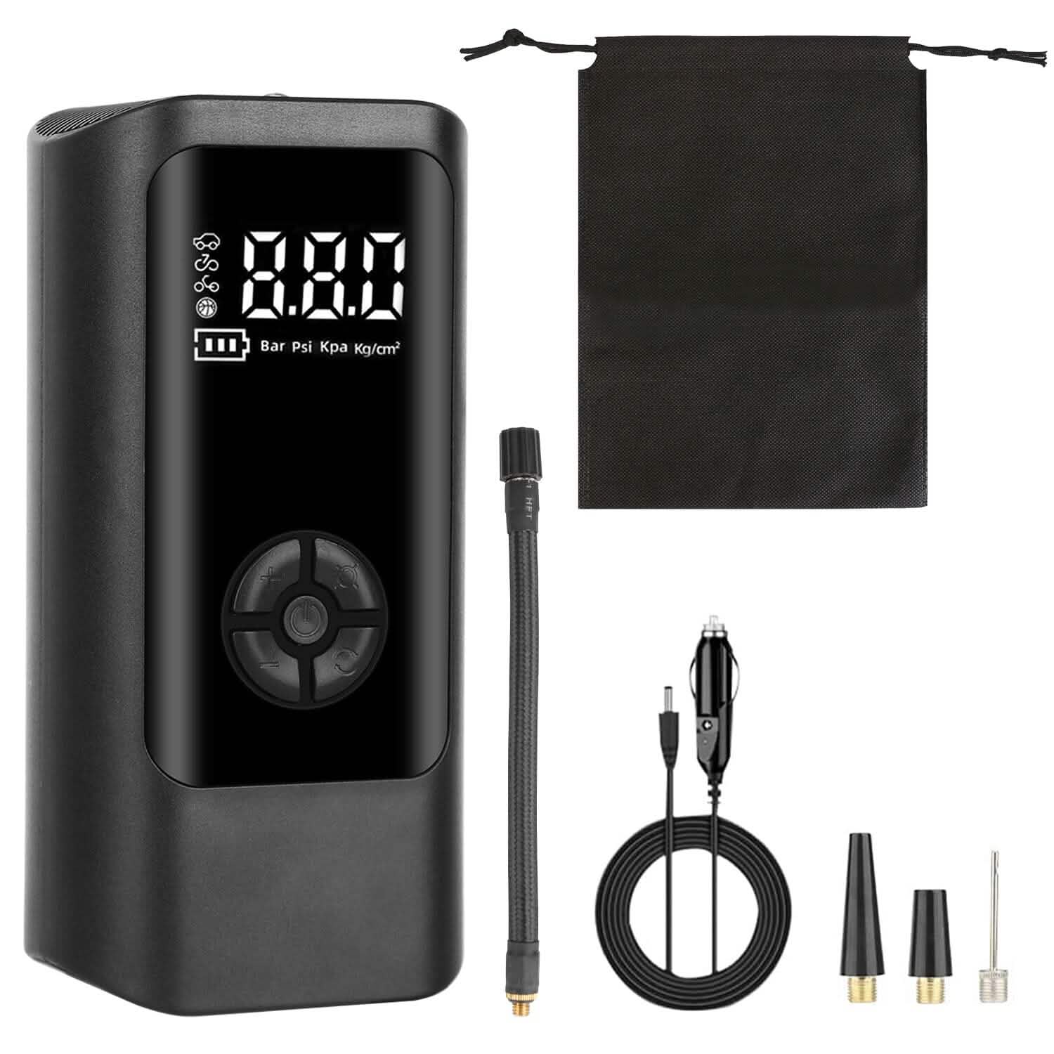 Car Tire Inflator Corded with LED Light Automotive - DailySale