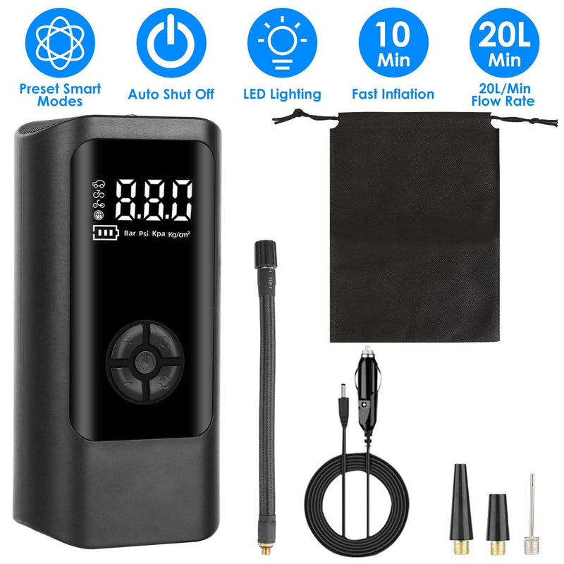 Car Tire Inflator Corded with LED Light Automotive - DailySale