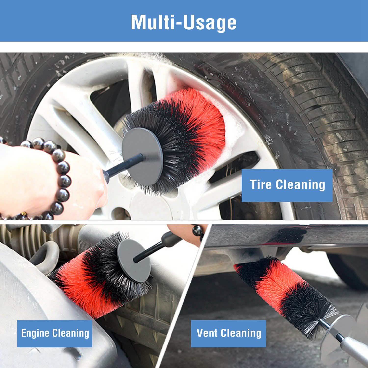 Car Wheel Brush Rims Tire Seat Engine Wash Cleaning Tool Automotive - DailySale