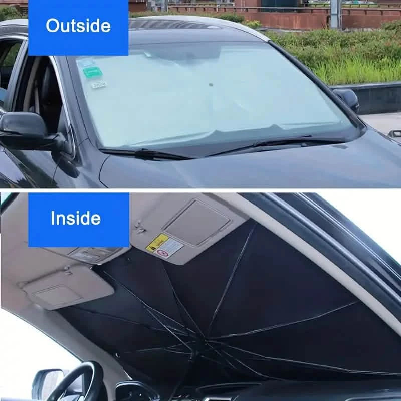 Car Windshield Sun Shade UV Rays and Heat Sun Visor Protector Foldable Reflector Umbrella Automotive - DailySale