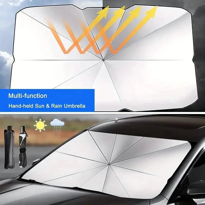 Car Windshield Sun Shade UV Rays and Heat Sun Visor Protector Foldable Reflector Umbrella Automotive - DailySale