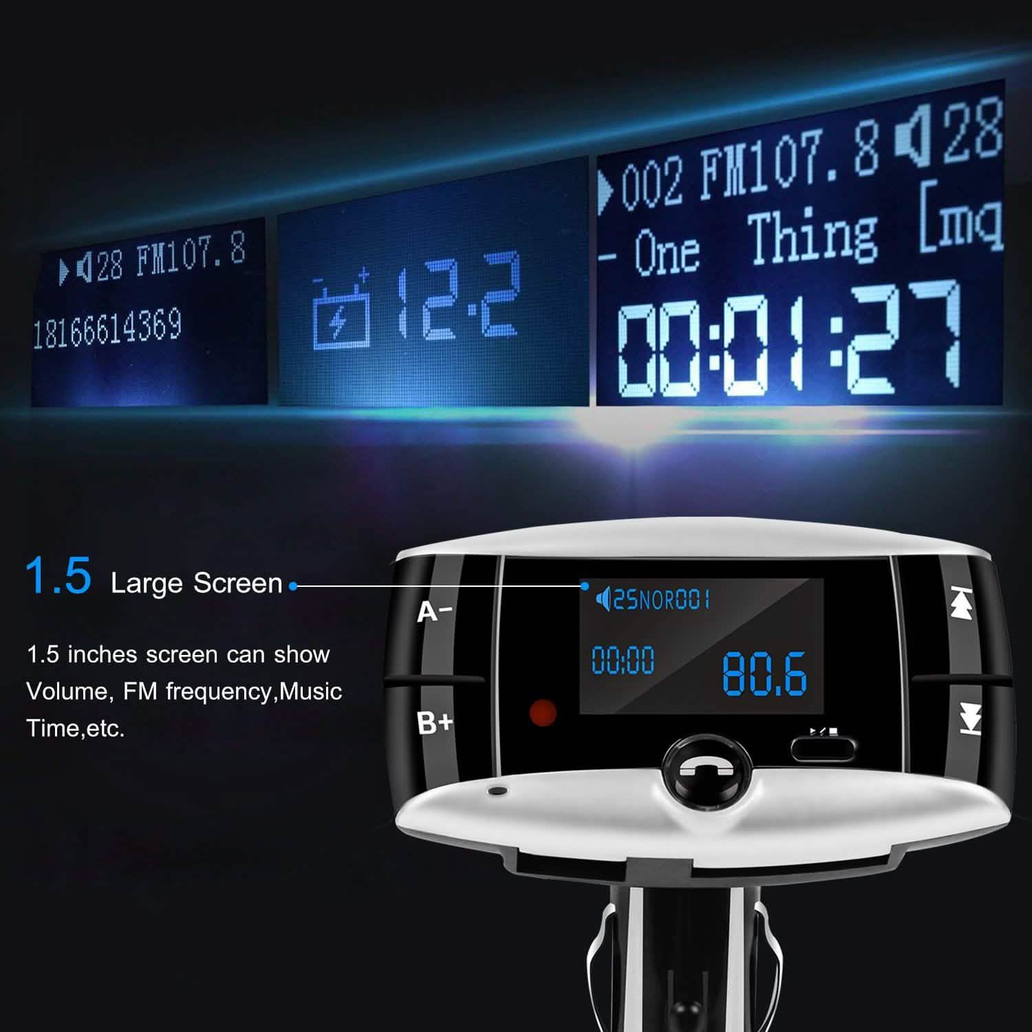 Car Wireless FM Transmitter USB Charger Hands-free Call MP3 Player Automotive - DailySale