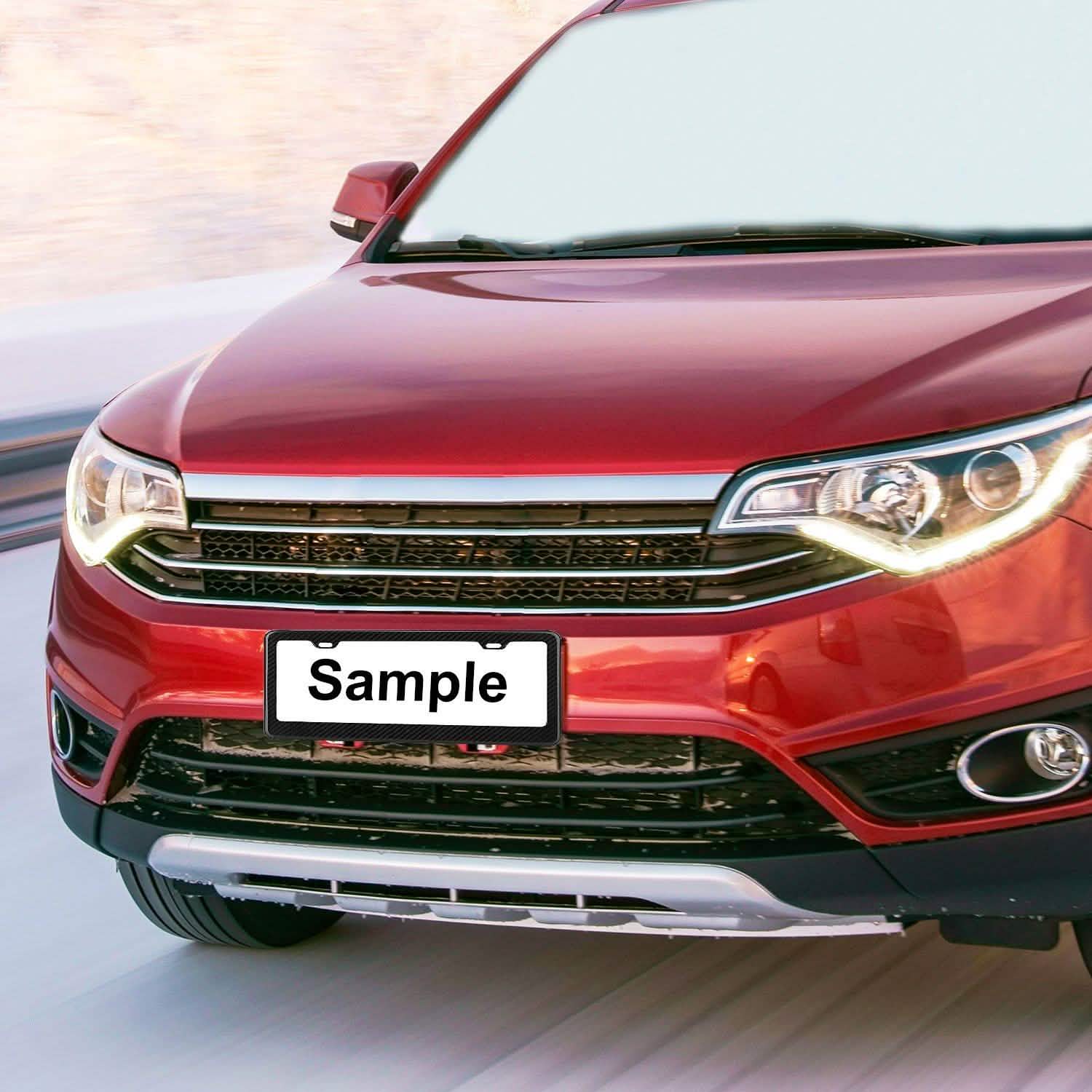 Carbon Fiber Black License Plate Automotive - DailySale