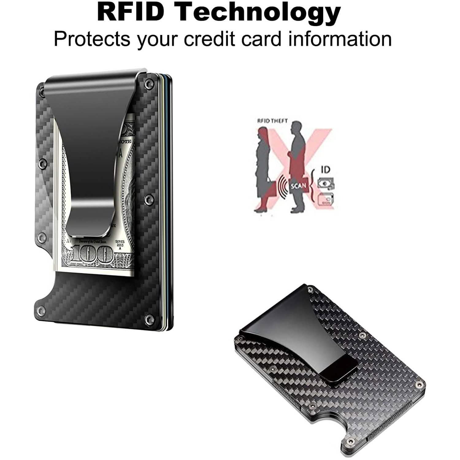 Carbon Fiber Money Clip Wallet with RFID Blocking Bags & Travel - DailySale