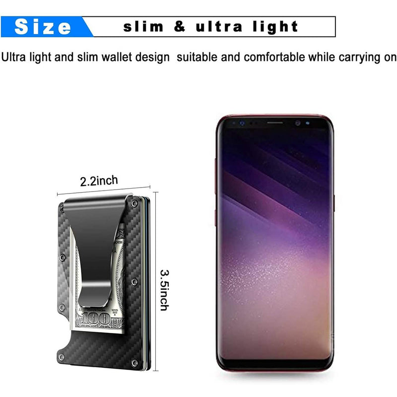 Carbon Fiber Money Clip Wallet with RFID Blocking Bags & Travel - DailySale
