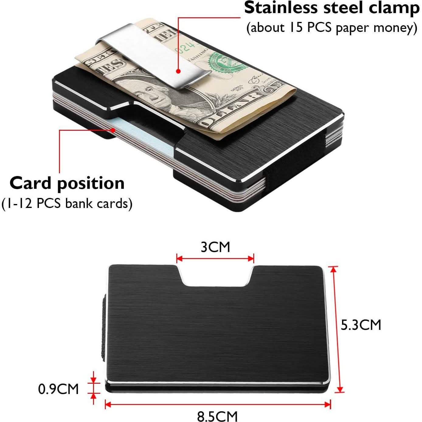 Carbon Fiber Pocket Money Clip Wallet with RIFD Card Blocking Bags & Travel - DailySale