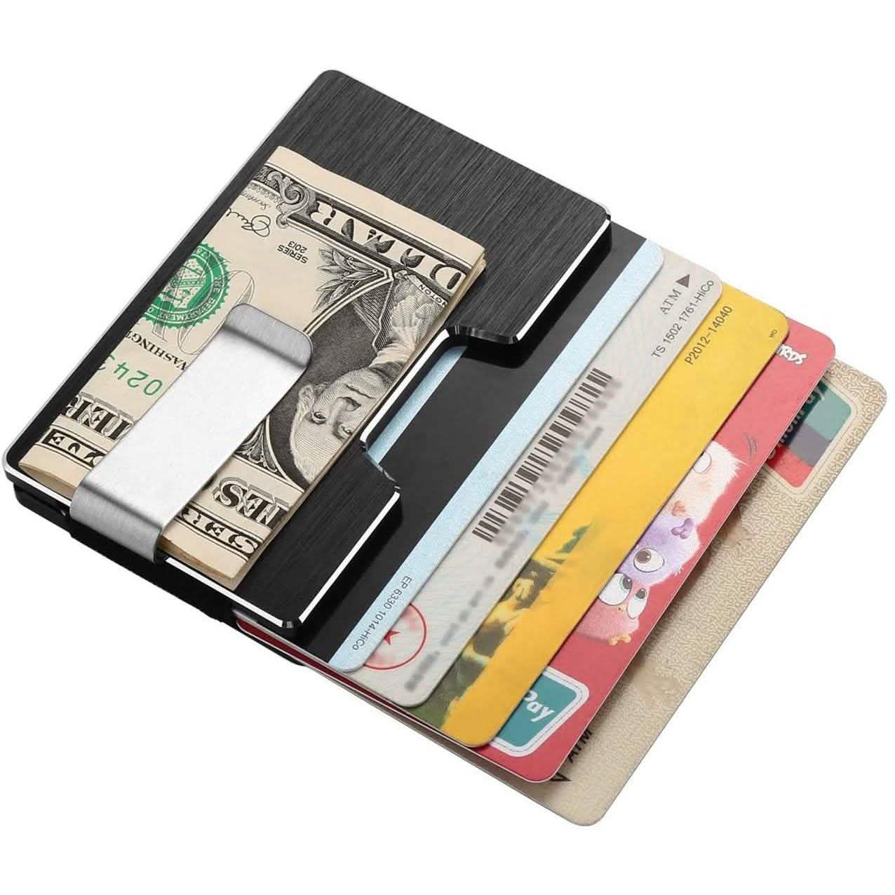 Carbon Fiber Pocket Money Clip Wallet with RIFD Card Blocking Bags & Travel - DailySale