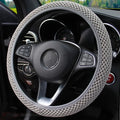 Carbon Fiber Sports Steering Wheel Cover Automotive Gray - DailySale