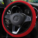 Carbon Fiber Sports Steering Wheel Cover Automotive Red - DailySale