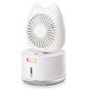 Cartoon Cat Fan Humidifier USB Charging Desktop Mute Hydrating Humidifier Wellness White - DailySale