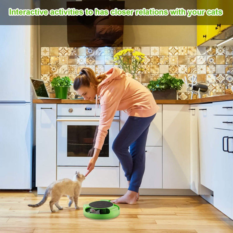 Cat Interactive Scratching Toy with Rotating Running Mouse Pet Supplies - DailySale