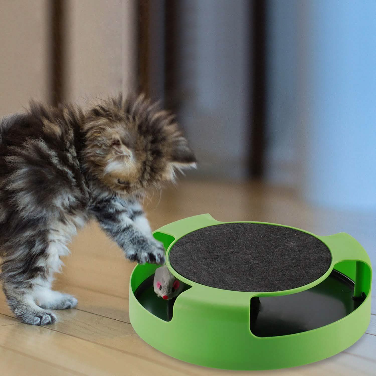 Cat Interactive Scratching Toy with Rotating Running Mouse Pet Supplies - DailySale