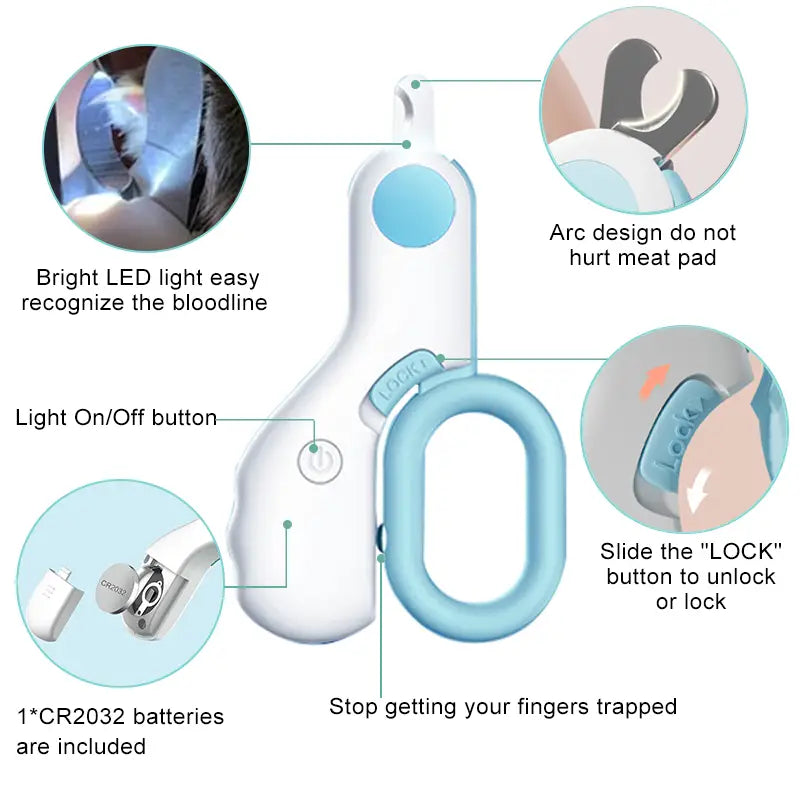 Cat Nail Clipper with LED Light Pet Supplies - DailySale