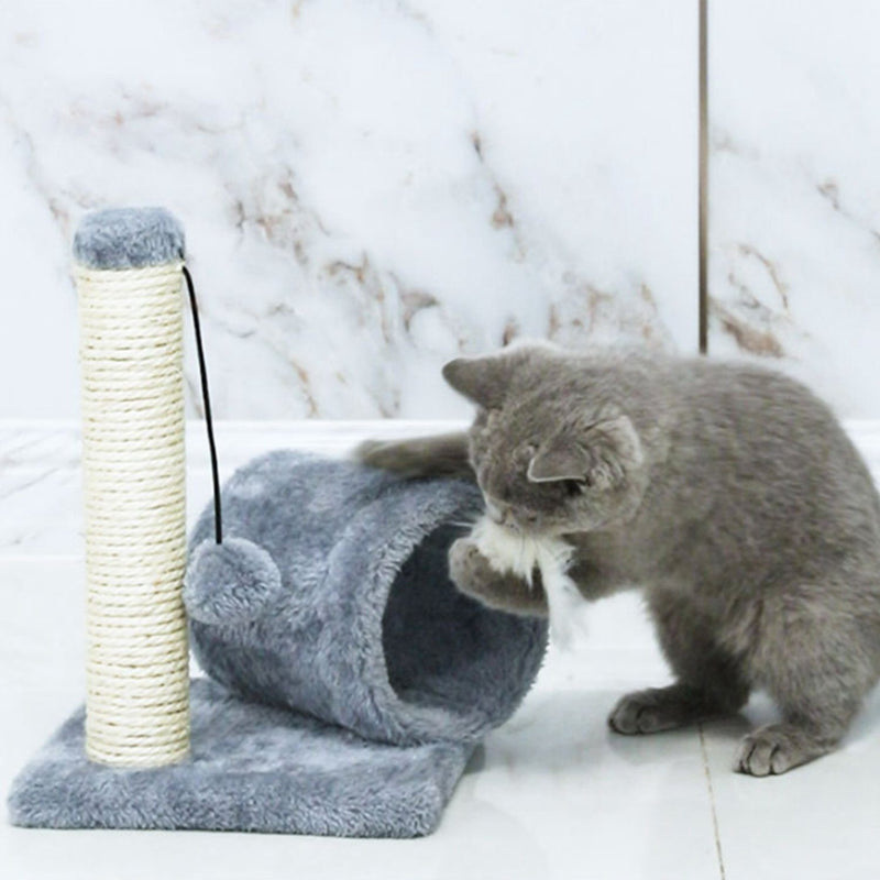Cat Sisal Scratch Post Toy with Tunnel Pet Supplies - DailySale