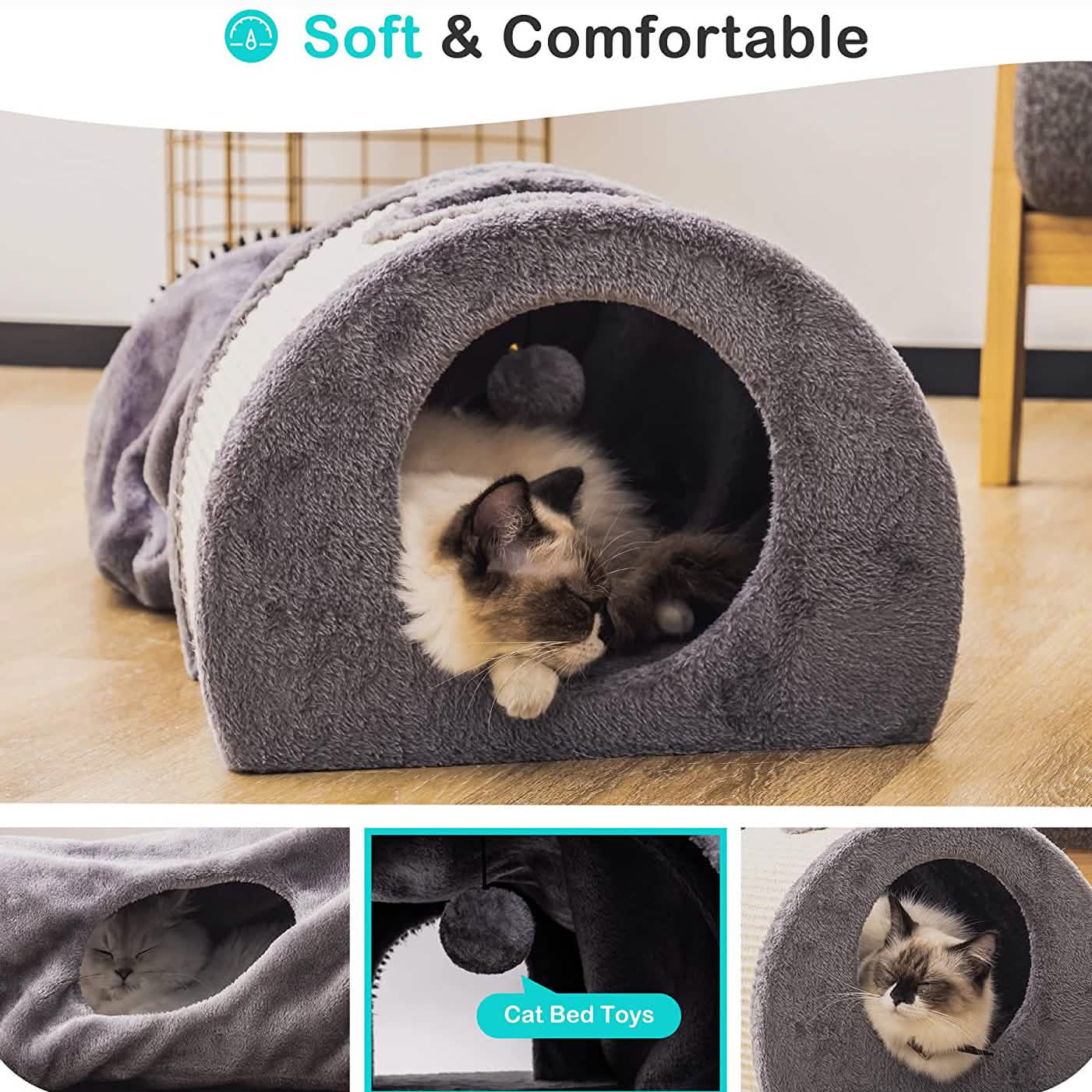 Cat Tunnel Bed Cat House Sisal Grab Bed Pet Supplies - DailySale