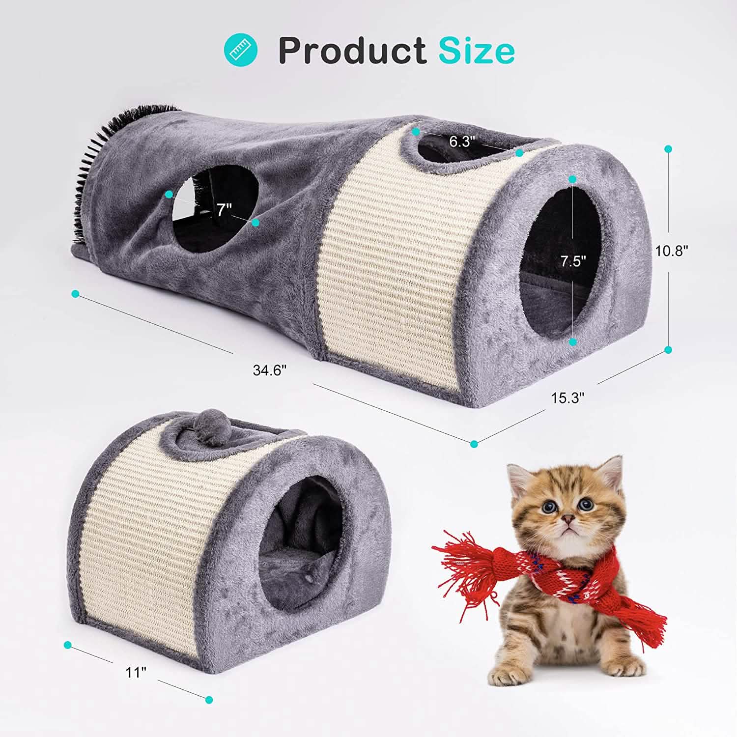 Cat Tunnel Bed Cat House Sisal Grab Bed Pet Supplies - DailySale