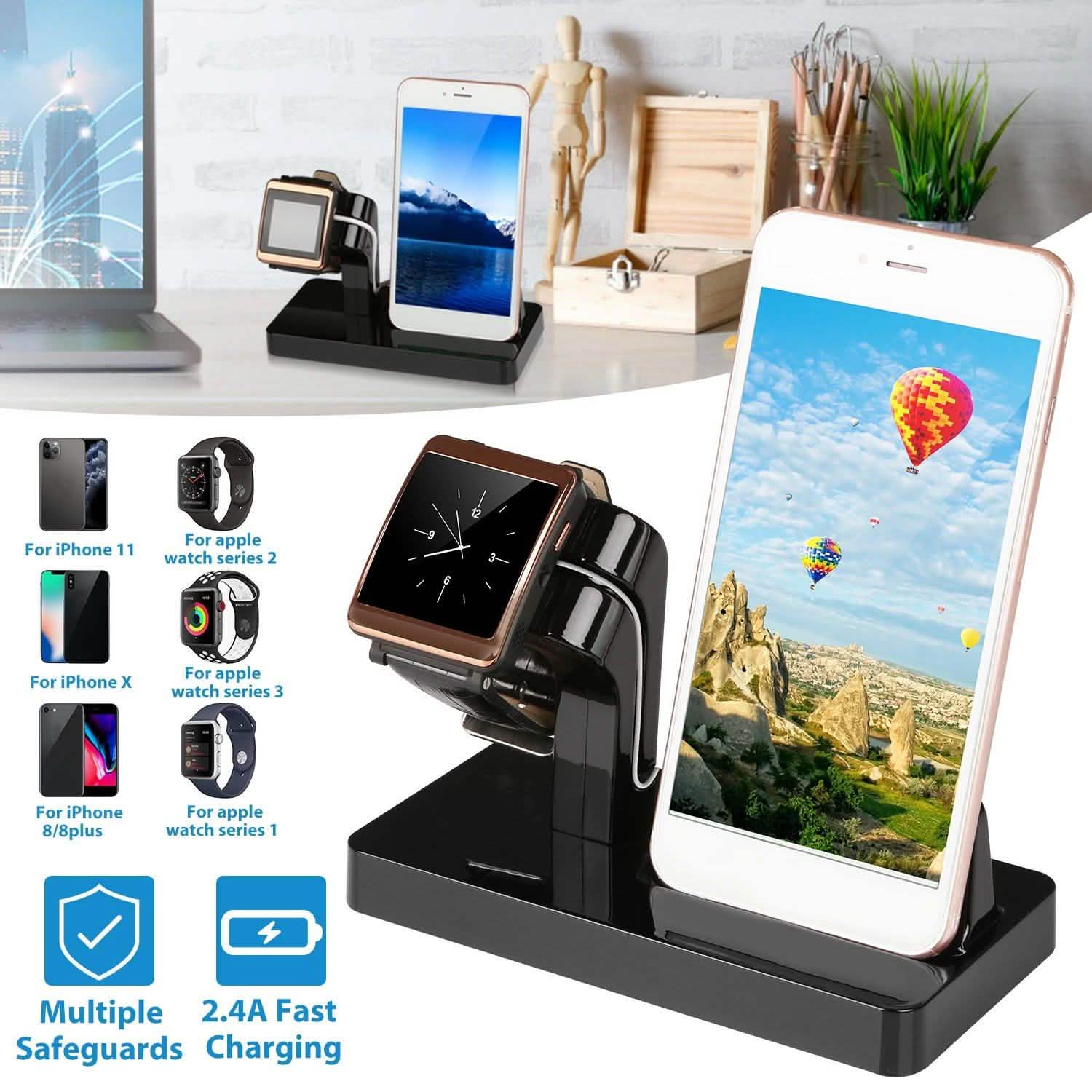 Charging Stand Dock Holder for iPhone and Apple Watch Mobile Accessories - DailySale