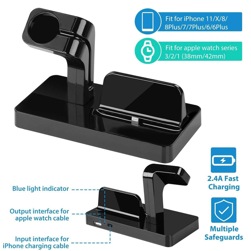 Charging Stand Dock Holder for iPhone and Apple Watch Mobile Accessories - DailySale