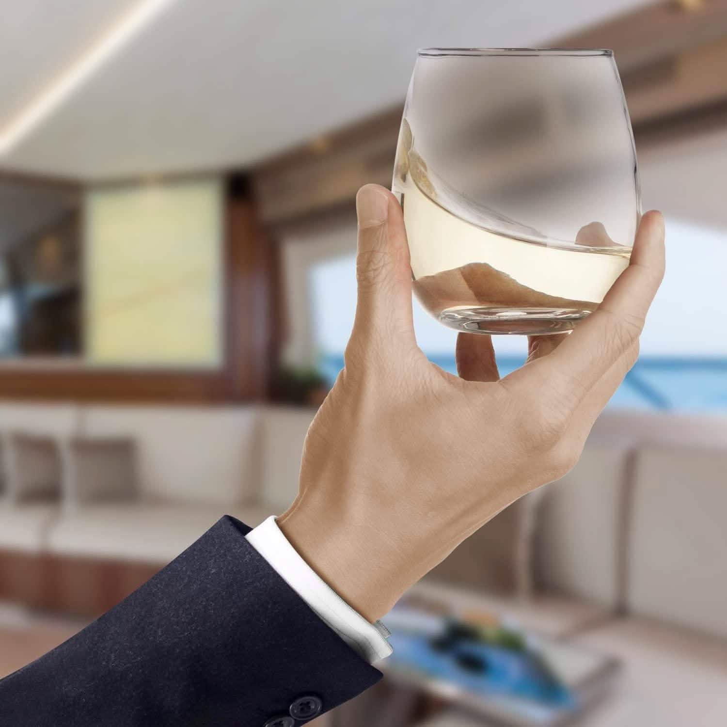 Chef's Star Stemless Wine Glasses Set of 6-17 Oz and Set of 6-21 Oz Kitchen & Dining - DailySale