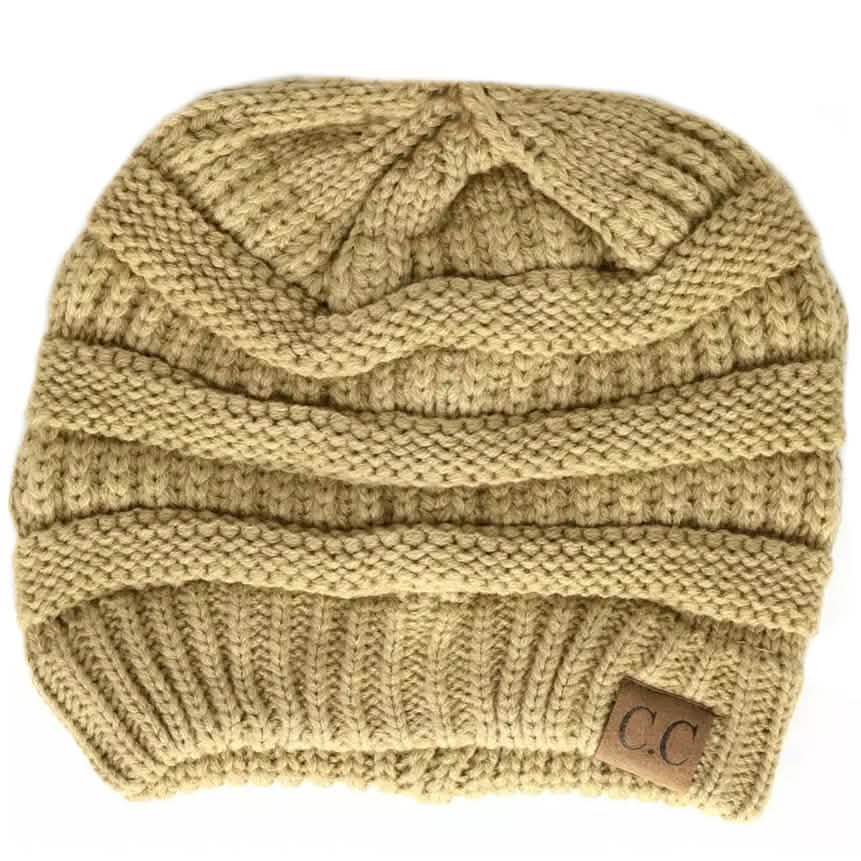 Cheveux Corp. Women's Solid Classic CC Beanie Women's Accessories Camel - DailySale