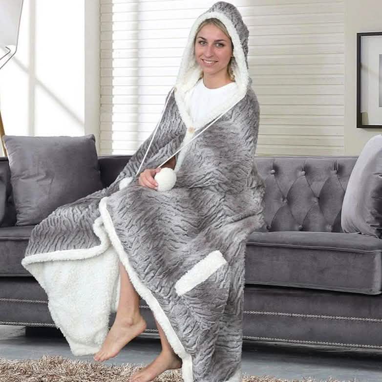 Chic Home Sherpa-Lined Hoodie Robe Women's Apparel - DailySale