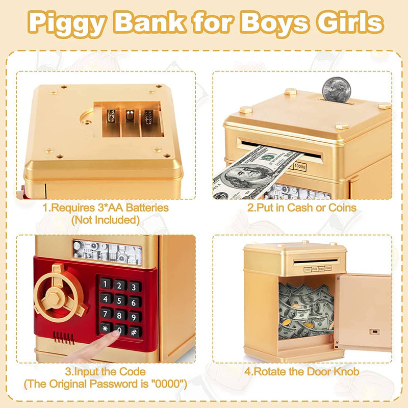 Children's Cartoon Password Box Piggy Bank